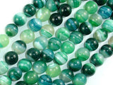 Banded Agate Beads, Green, 10mm(10.5mm)-Agate: Round & Faceted-BeadXpert