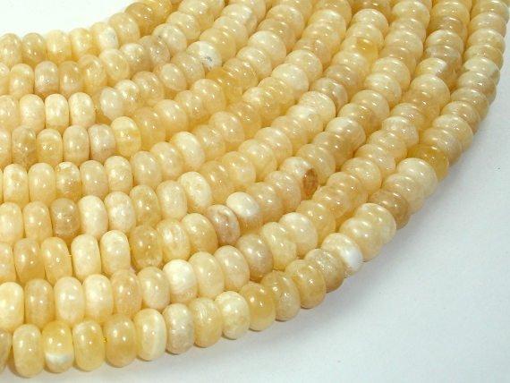 Yellow Jade Beads, 4mmx8mm Rondelle Beads-Gems: Round & Faceted-BeadXpert