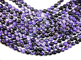 Agate Beads, Purple & Black, 10mm Faceted-Agate: Round & Faceted-BeadXpert