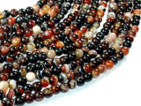 Banded Agate Beads, Sardonyx Agate Beads, 6mm(6.3mm) Round-Agate: Round & Faceted-BeadXpert