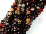 Banded Agate Beads, Sardonyx Agate Beads, 6mm(6.3mm) Round-Agate: Round & Faceted-BeadXpert