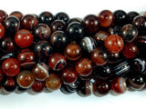 Banded Agate Beads, Sardonyx Agate Beads, 10mm(10.2mm) Round-Agate: Round & Faceted-BeadXpert