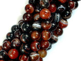 Banded Agate Beads, Sardonyx Agate Beads, 10mm(10.2mm) Round-Agate: Round & Faceted-BeadXpert