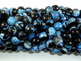 Agate Beads, Blue & Black, 8mm Faceted Round-Agate: Round & Faceted-BeadXpert