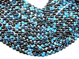 Agate Beads, Blue & Black, 10mm Faceted Round-Agate: Round & Faceted-BeadXpert