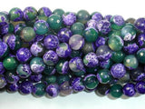 Agate Beads, Purple & Green, 8mm Faceted-Agate: Round & Faceted-BeadXpert