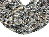 Dragon Vein Agate Beads, Black & Clear, 10mm Faceted Round Beads-Agate: Round & Faceted-BeadXpert