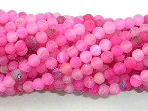 Frosted Matte Agate - Pink, 4mm Round Beads-Agate: Round & Faceted-BeadXpert