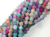 Frosted Matte Agate - Multi color, 4mm Round Beads-Agate: Round & Faceted-BeadXpert