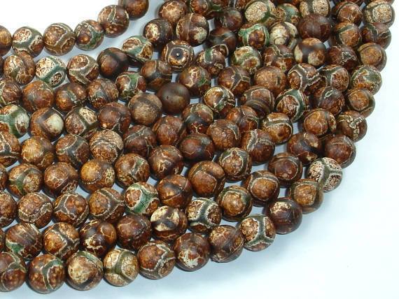 Crackle Tibetan Agate, 8mm Round Beads-Agate: Round & Faceted-BeadXpert