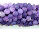 Frosted Matte Agate Beads, Purple, 10mm Round Beads-Gems: Round & Faceted-BeadXpert