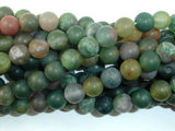 Matte Indian Agate Beads, Fancy Jasper Beads, 8mm-Gems: Round & Faceted-BeadXpert