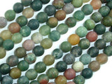 Matte Indian Agate Beads, Fancy Jasper Beads, 8mm-Gems: Round & Faceted-BeadXpert
