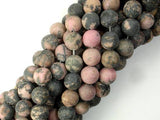 Matte Rhodonite Beads, 8mm, Round Beads-Gems: Round & Faceted-BeadXpert