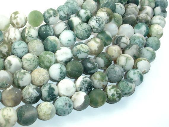 Matte Tree Agate Beads, 10mm Round Beads-Gems: Round & Faceted-BeadXpert