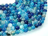 Banded Agate Beads, Striped Agate, Blue, 8mm Round Beads-Agate: Round & Faceted-BeadXpert