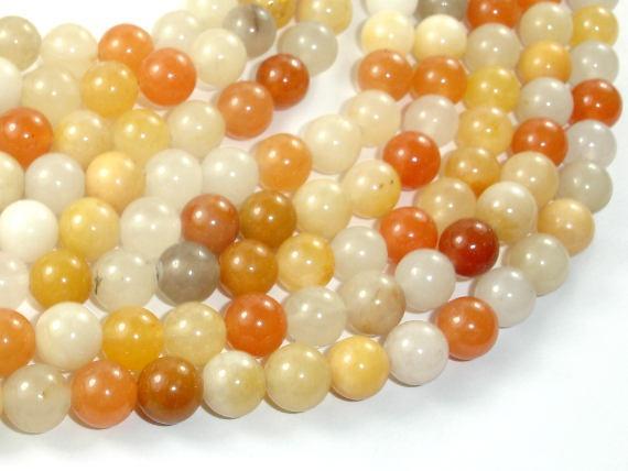 Yellow Jade Beads, 8mm (8.5mm) Round Beads-Gems: Round & Faceted-BeadXpert