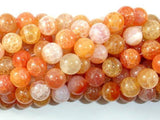 Dragon Vein Agate Beads, Orange, 10mm Round Beads-Agate: Round & Faceted-BeadXpert