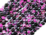 Agate Beads, Pink & Black, 6mm(6.3mm) Faceted Round Beads, 15 Inch-Agate: Round & Faceted-BeadXpert