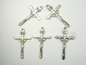 Cross Charms, Cross Pendants, Zinc Alloy, Antique Silver Tone 15pcs-Metal Findings & Charms-BeadXpert