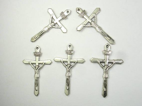 Cross Charms, Cross Pendants, Zinc Alloy, Antique Silver Tone 15pcs-Metal Findings & Charms-BeadXpert