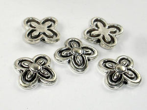 Metal Links, Flower Links, Connector Links, Zinc Alloy, Antique Silver Tone 20pcs-Metal Findings & Charms-BeadXpert