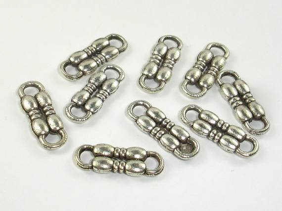 Metal Links, Connector Links, Zinc Alloy, Antique Silver Tone 20pcs-Metal Findings & Charms-BeadXpert