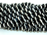 Black Onyx Beads, with White Line, 6mm Round Beads-Gems: Round & Faceted-BeadXpert