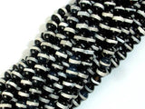 Black Onyx Beads, with White Line, 6mm Round Beads-Gems: Round & Faceted-BeadXpert