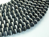 Matte Black Onyx Beads, with White Line, 8mm Round Beads-Gems: Round & Faceted-BeadXpert