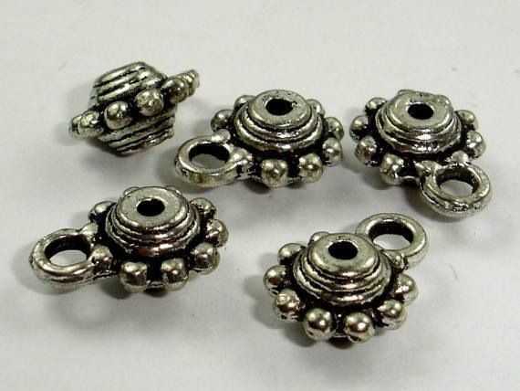 Metal Charms, Zinc Alloy, Antique Silver Tone, 10x13 mm, 20 pcs-Metal Findings & Charms-BeadXpert