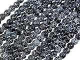Black Crackle Agate, 6mm Faceted Round Beads, 13 Inch-Agate: Round & Faceted-BeadXpert