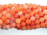 Frosted Matte Agate- Orange, 8mm Round Beads-Agate: Round & Faceted-BeadXpert