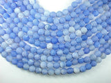 Frosted Matte Agate - Blue, 10mm Round Beads-Agate: Round & Faceted-BeadXpert