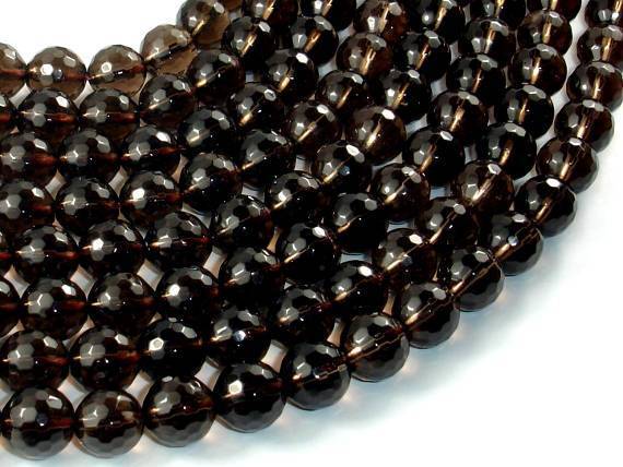 Smoky Quartz Beads, 10mm Faceted Round Beads-Gems: Round & Faceted-BeadXpert