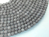 Jade Beads, Light Gray, 6mm Faceted Round-Gems: Round & Faceted-BeadXpert