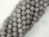 Jade Beads, Light Gray, 6mm Faceted Round-Gems: Round & Faceted-BeadXpert