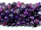 Banded Agate Beads, Purple, 10mm(10.3mm) Round-Agate: Round & Faceted-BeadXpert
