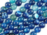 Banded Agate Beads, Blue, 10mm(10.5mm) Round-Agate: Round & Faceted-BeadXpert