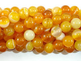 Banded Agate Beads, Yellow, 10mm (10.5mm) Round-Agate: Round & Faceted-BeadXpert