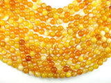 Banded Agate Beads, Yellow, 10mm (10.5mm) Round-Agate: Round & Faceted-BeadXpert