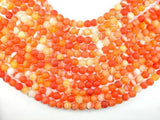 Matte Banded Agate Beads, Orange, 8mm Round Beads-Agate: Round & Faceted-BeadXpert