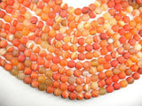 Matte Banded Agate Beads, Orange, 10mm Round Beads-Agate: Round & Faceted-BeadXpert