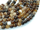 Banded Agate Beads, Brown, 8mm(8.4mm) Round-Agate: Round & Faceted-BeadXpert