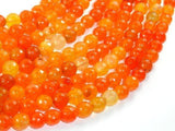 Dragon Vein Agate Beads, Orange, 8mm Faceted Round Beads-Agate: Round & Faceted-BeadXpert