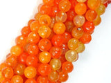 Dragon Vein Agate Beads, Orange, 8mm Faceted Round Beads-Agate: Round & Faceted-BeadXpert