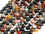Banded Agate Beads, Sardonyx Agate Beads, 6mm(6.3mm) Round-Agate: Round & Faceted-BeadXpert