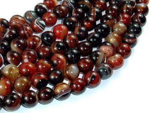 Banded Agate Beads, Sardonyx Agate Beads, 10mm(10.2mm) Round-Agate: Round & Faceted-BeadXpert