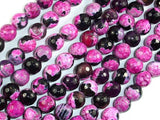 Agate Beads, Pink & Black, 8mm Faceted-Agate: Round & Faceted-BeadXpert