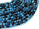 Agate Beads, Blue & Black, 6mm(6.3mm) Faceted Round-Agate: Round & Faceted-BeadXpert